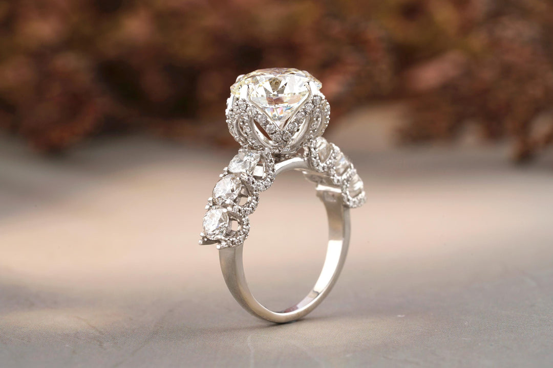 Round Solitaire Diamond Ring, Wedding Engagement Ring, 14k Solid Gold, Moissanite Ring, Gallery Ring Gift For Her