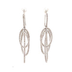 Load image into Gallery viewer, Triple Hoop Diamond Dangle Earrings, 14k Solid Gold, Natural Diamonds, Oval Drop Earrings, Cocktail Statement Dangler
