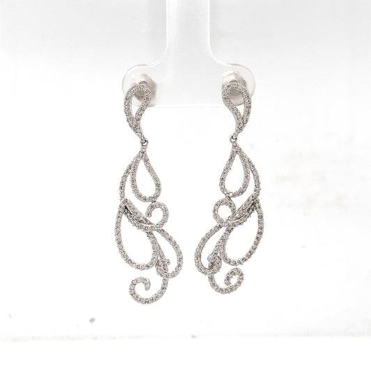 Dangle Diamond Earrings In 14k Solid Gold, Chandelier Earrings With Natural Diamonds, Ready To Ship, Women's Day Gift