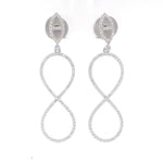 Load image into Gallery viewer, Dangle Diamond Earrings In 14k Solid Gold, Infinity Loop Earrings With Natural Diamonds, Certified Jewelry
