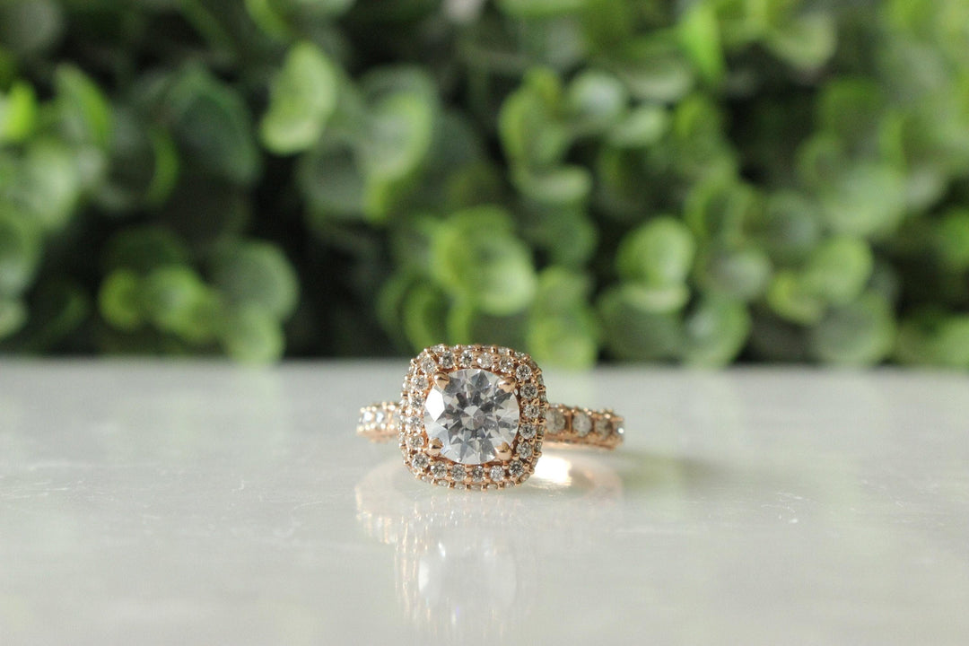 Round Solitaire Diamond Ring, Moissanite Engagement Ring, 14k Solid Gold Ring, Gift  for her