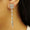 Load image into Gallery viewer, Geometric Dangle Drop Earrings, 14k Solid Gold, Natural Diamonds, Halo Cluster Bridal Earrings, Statement Jewelry, Cocktail Earrings
