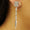 Load image into Gallery viewer, Geometric Dangle Drop Earrings, 14k Solid Gold, Natural Diamonds, Halo Cluster Bridal Earrings, Statement Jewelry, Cocktail Earrings
