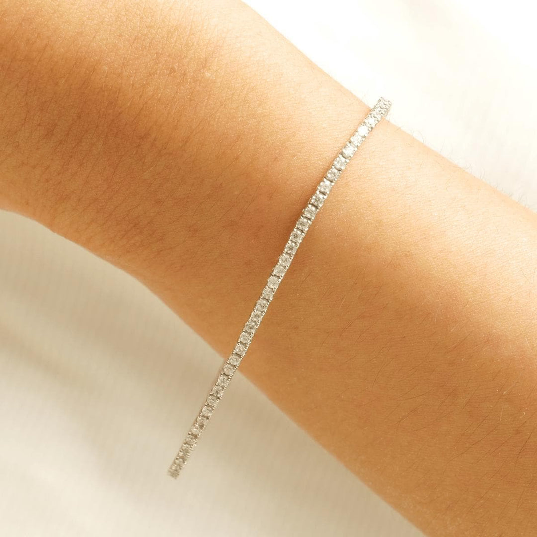 Eternity Tennis Diamond  Bracelet, 14K Solid Gold, Natural Diamonds, Stackable Minimalistic Bracelet, Line Everyday Bracelet Jewelry