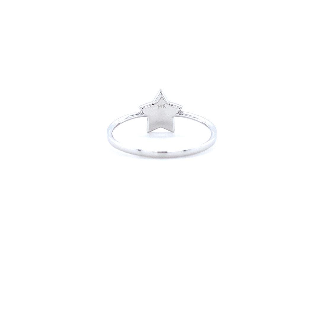 Star Diamond Ring, 14k Solid Gold, Natural Diamonds, Everyday Stackable Ring, Celestial Jewelry, Ready To Ship, Women&#39;s Day Gift