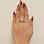 Load image into Gallery viewer, Solitaire Broad Diamond Ring, 14k Solid Gold, Two Toned Ring, Natural Diamonds, Wedding Bridal Jewelry, Engagement Ring, Gift For Her
