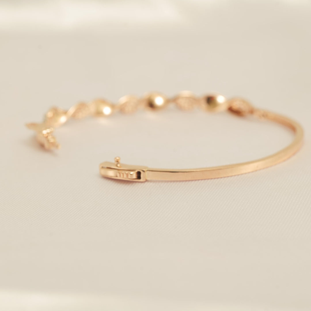 Wavy Natural Diamond Pave Cuff Bracelet: 14k Solid Gold Stackable Minimalist Jewelry, IGI Certified, Ready To Ship
