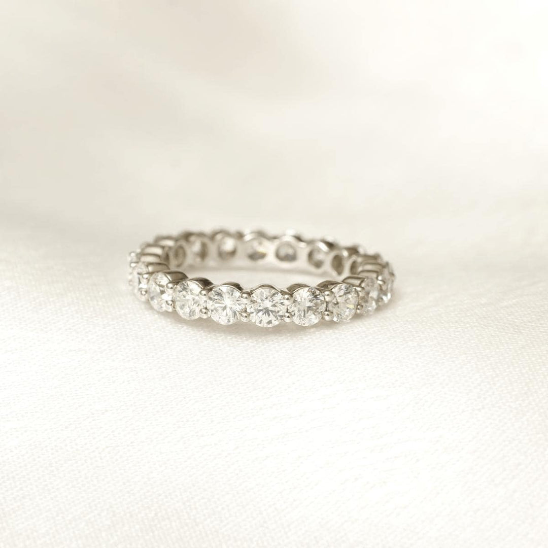 Round Diamond Eternity Band Ring, 14k Solid Gold, Supporting Wedding Band, Natural Diamonds, Stacking Everyday Jewelry, Gift For Her