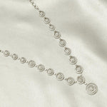 Load image into Gallery viewer, Swirl Diamond Necklace, 14k Solid Gold, Natural Diamonds, Filigree Wedding Jewelry, Statement Bridal Jewelry, Circular Drop Necklace
