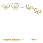 Load image into Gallery viewer, Kids Bow Diamond Earrings, 14k Solid Gold, Natural Diamond, Ribbon Studs, Everyday Gift for toddlers/girls/kids, Ready To Ship
