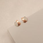 Load image into Gallery viewer, Apple Diamond Stud Earrings, 14k Solid Gold, Natural Diamonds, Cluster Pave Setting, Everyday Earrings, Women&#39;s Day Gift

