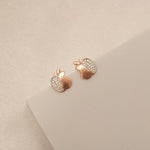 Load image into Gallery viewer, Apple Diamond Stud Earrings, 14k Solid Gold, Natural Diamonds, Cluster Pave Setting, Everyday Earrings, Certified Jewelry
