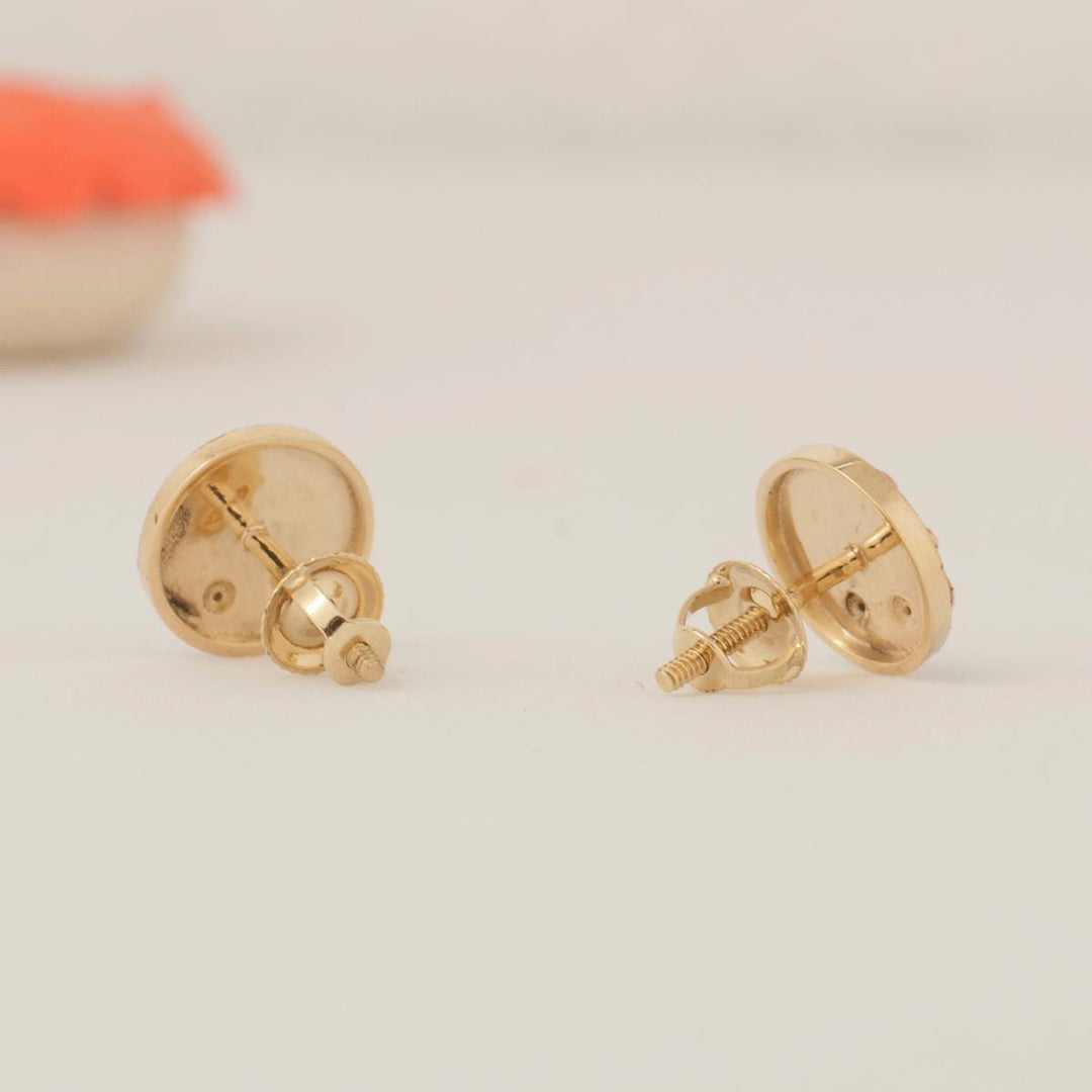 Kids Ladybug  Diamond Earrings, 14k Solid Gold, Natural Diamonds, Enamel Insect Stud Jewelry, Gift for toddlers/girls/ kids, Ready To Ship