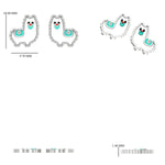 Load image into Gallery viewer, Kids Llama Diamond Earrings, 14k Solid Gold, Natural Diamonds, Enamel Animal Studs, Gift for toddlers/girls/kids, Ready To Ship
