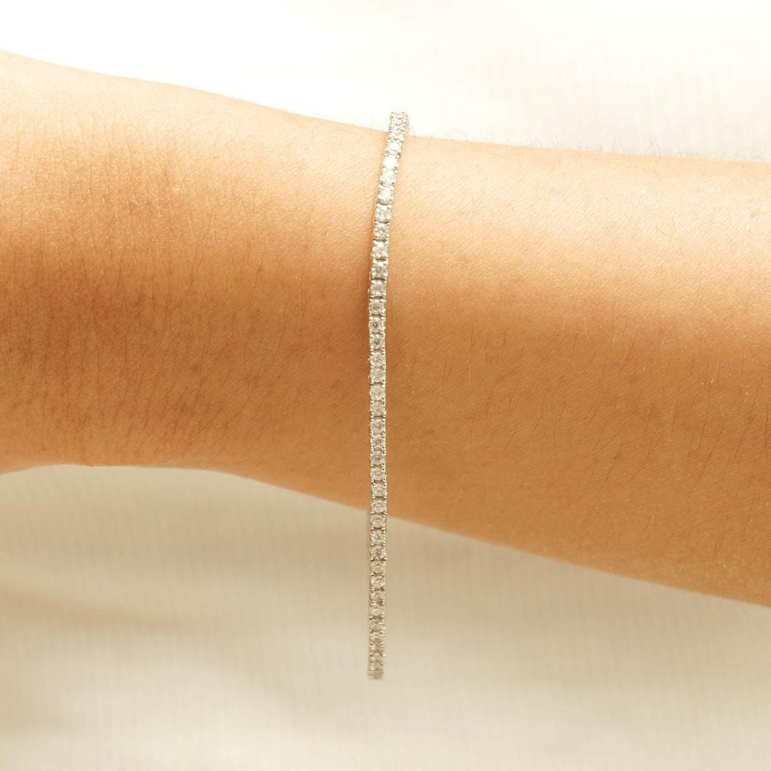 Eternity Tennis Diamond  Bracelet, 14K Solid Gold, Natural Diamonds, Stackable Minimalistic Bracelet, Line Everyday Bracelet Jewelry