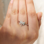 Load image into Gallery viewer, Dragonfly Diamond Ring, 14k Solid Gold, Natural Diamonds, Animal Ring, Insect Jewelry, Everyday Stackable Jewelry, Ready To Ship
