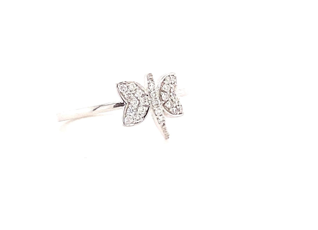 Dragonfly Diamond Ring, 14k Solid Gold, Natural Diamonds, Animal Ring, Insect Jewelry, Everyday Stackable Jewelry, Ready To Ship