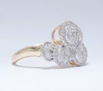 Load image into Gallery viewer, Cloud Diamond Ring, 14k Solid Gold, Cocktail Statement Ring, Illusion Cluster setting Ring, Natural Diamonds, Cocktail Ring, Gift for her
