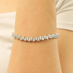 Load image into Gallery viewer, Pear Diamond Tennis Bracelet, 14K Solid Gold, Natural Diamonds, Eternity Line Bracelet, Wedding Bridal Jewelry, Stackable Statement Bracelet
