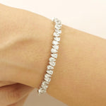 Load image into Gallery viewer, Pear Diamond Tennis Bracelet, 14K Solid Gold, Natural Diamonds, Eternity Line Bracelet, Wedding Bridal Jewelry, Stackable Statement Bracelet
