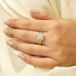 Load image into Gallery viewer, Floral Cluster Diamond Ring, 14k Solid Gold, Natural Diamonds, Two-Toned Pave Ring, Engagement Band, Wedding Bridal Jewelry, Gift For Her
