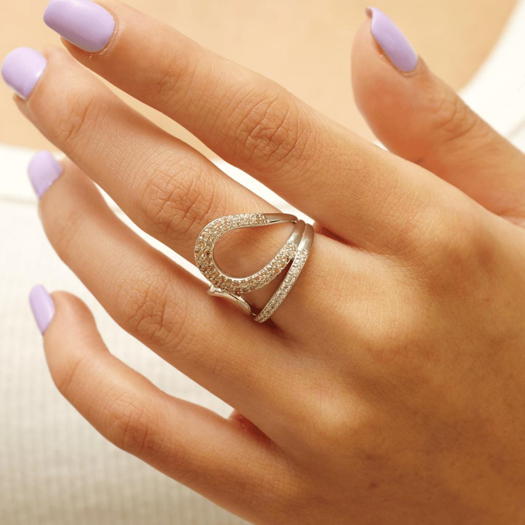 Gold Swirl Diamond Ring, 14k Solid Gold, Natural Diamond, Two-Toned Statement Jewelry, Contemporary Cluster Cocktail  Ring, Gift for Her