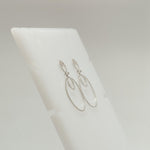 Load image into Gallery viewer, Circle Drop Dangle Diamond Earrings, 14k Solid Gold, Natural Diamonds, Layered Dangle Jewelry, Bridal Statement Earrings, Minimalist Dangler
