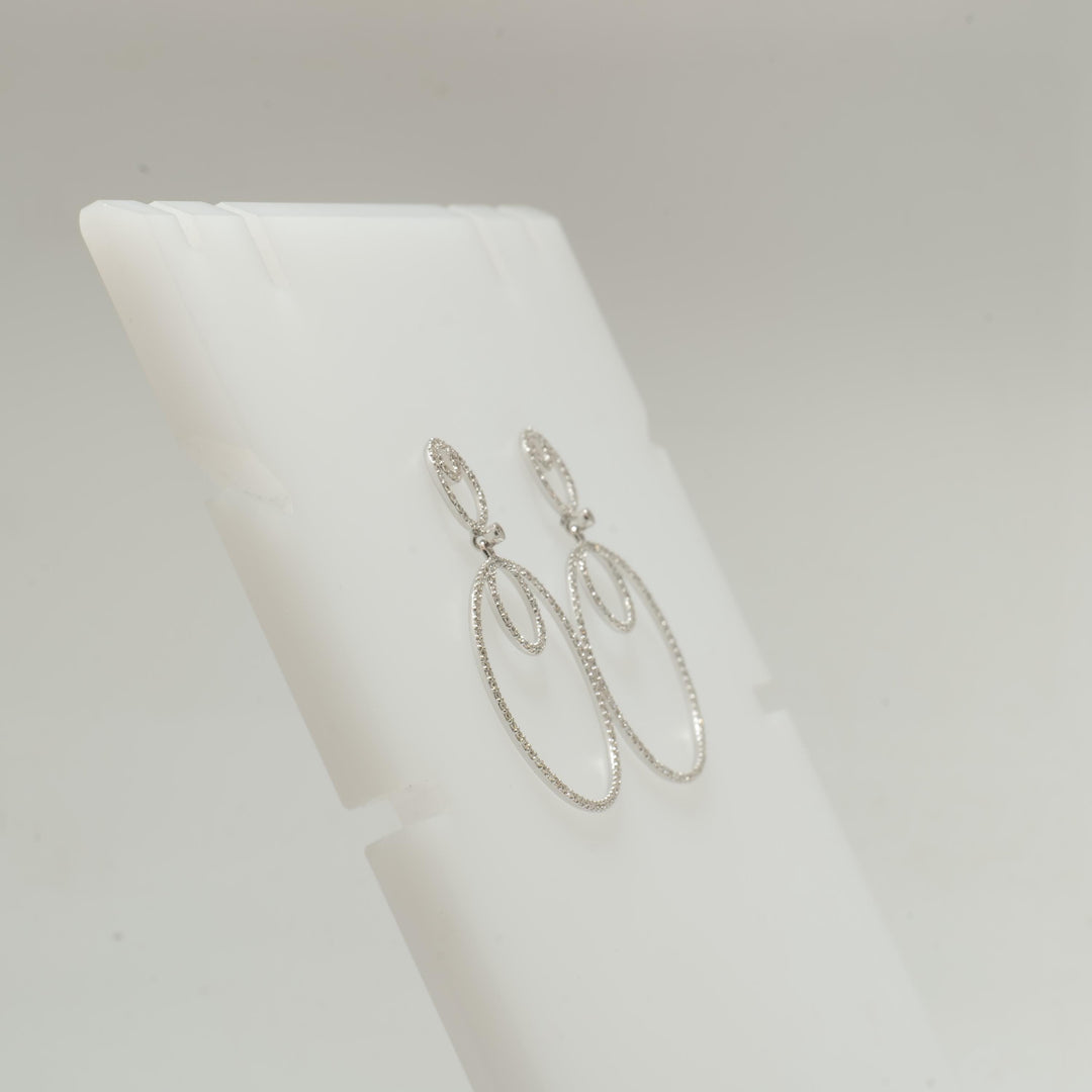 Circle Drop Dangle Diamond Earrings, 14k Solid Gold, Natural Diamonds, Layered Dangle Jewelry, Bridal Statement Earrings, Minimalist Dangler