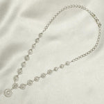 Load image into Gallery viewer, Swirl Diamond Necklace, 14k Solid Gold, Natural Diamonds, Filigree Wedding Jewelry, Statement Bridal Jewelry, Circular Drop Necklace
