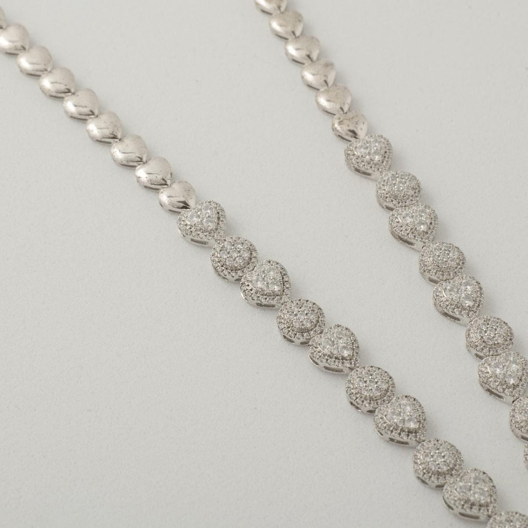 Halo Heart Drop Diamond Necklace, 14k Solid Gold, Natural Diamonds, Bridal Statement Necklace, Cluster Valentine Wedding Jewelry