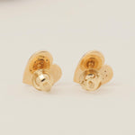 Load image into Gallery viewer, Heart Diamond Kids Earrings, 14k Solid Gold Enamel Studs, Natural Diamond, Minimalistic Everyday jewelry, Gift for toddlers, girls, and kid
