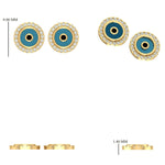 Load image into Gallery viewer, Evil Eye Diamond Kids Earrings, 14k Solid Gold Enamel Studs, Natural Diamond, Everyday jewelry, Gift for girl, Ready To Ship, HRD Certified
