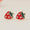 Load image into Gallery viewer, Strawberry Diamond Kids Studs, 14k Solid Gold, Natural Diamond, Enamel Fruit Earrings, Everyday Jewelry, Gift for toddlers, girls and kids
