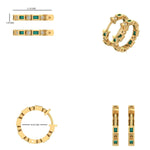 Load image into Gallery viewer, Kids Enamel Diamond Hoops, 14k Solid Gold, Natural Diamond, Geometric Earrings, Minimalist Everyday Jewelry, Gift for toddlers, girls &amp; kids
