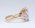 Load image into Gallery viewer, Cloud Diamond Ring, 14k Solid Gold, Cocktail Statement Ring, Illusion Cluster setting Ring, Natural Diamonds, Cocktail Ring, Gift for her
