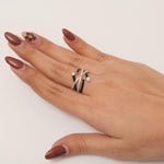 Load image into Gallery viewer, Criss Cross Enamel Natural Diamond Ring: 14k Solid Gold Statement Band, IGI Certified, Ready To Ship
