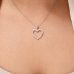Load image into Gallery viewer, Open Heart Natural Diamond Pendant: 14k Solid Gold Love Layering Chain Necklace, IGI Certified, Ready To Ship
