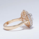 Load image into Gallery viewer, Baguette Cluster Halo Natural Diamond Ring: 14k Solid Gold Two-Toned Illusion Ring, Certified Jewelry
