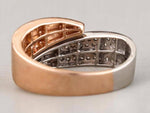Load image into Gallery viewer, Wrap Diamond Cuff Ring, 14K Solid Gold Band, Open Twisted Band Ring, Natural Diamonds, Two-Toned Statement Ring, Cocktail Ring, Gift For Her

