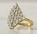 Load image into Gallery viewer, Baguette Diamond Ring, Natural Diamonds, 14K Solid Gold, Engagement Ring, Cluster Illusion Set Ring, Statement Cocktail Ring, Gift For Her
