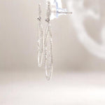 Load image into Gallery viewer, Floral Hoop Natural Diamond Dangle Earrings: 14k Solid Gold Circle Drop Jewelry, HRD Certified,  Ready To Ship
