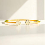 Load image into Gallery viewer, Flower Diamond Bracelet, 18kt Solid Gold, Natural Diamonds, Illusion Open Cuff Bracelet, Minimalist Statement Cuff, Ready To Ship
