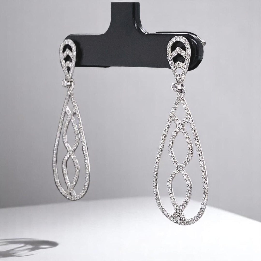 Dangle Diamond Earrings In 14k Solid Gold, Teardrop Chandelier Earrings With Natural Diamonds, Ready To Ship, Women&#39;s Day Gift