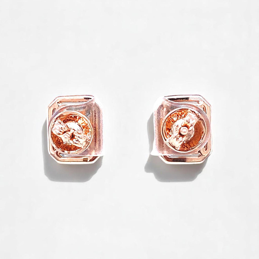 Diamond Halo Earrings, Illusion Setting, 14k Solid Gold, Baguette & Round Natural Diamonds, Everyday Studs, Ready To Ship, Women&#39;s Day Gift