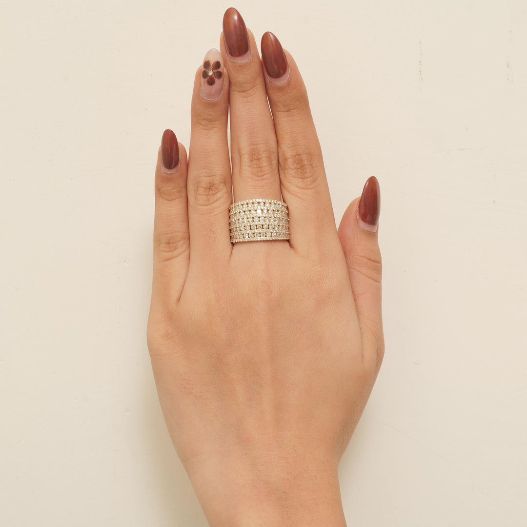 Diamond Eternity Ring, 14k Solid Gold, Natural Diamonds, Cocktail Broad Band, Channel Set Wide Ring, Bridal Statement Ring, Gift For Her