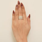 Load image into Gallery viewer, Diamond Eternity Ring, 14k Solid Gold, Natural Diamonds, Cocktail Broad Band, Channel Set Wide Ring, Bridal Statement Ring, Gift For Her
