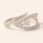 Load image into Gallery viewer, Leaf Pear Diamond Wrap Ring, 14k Solid Gold, Statement Open Band Ring, Natural Diamonds, Everyday Jewelry, Bypass Band Ring, Gift For Her
