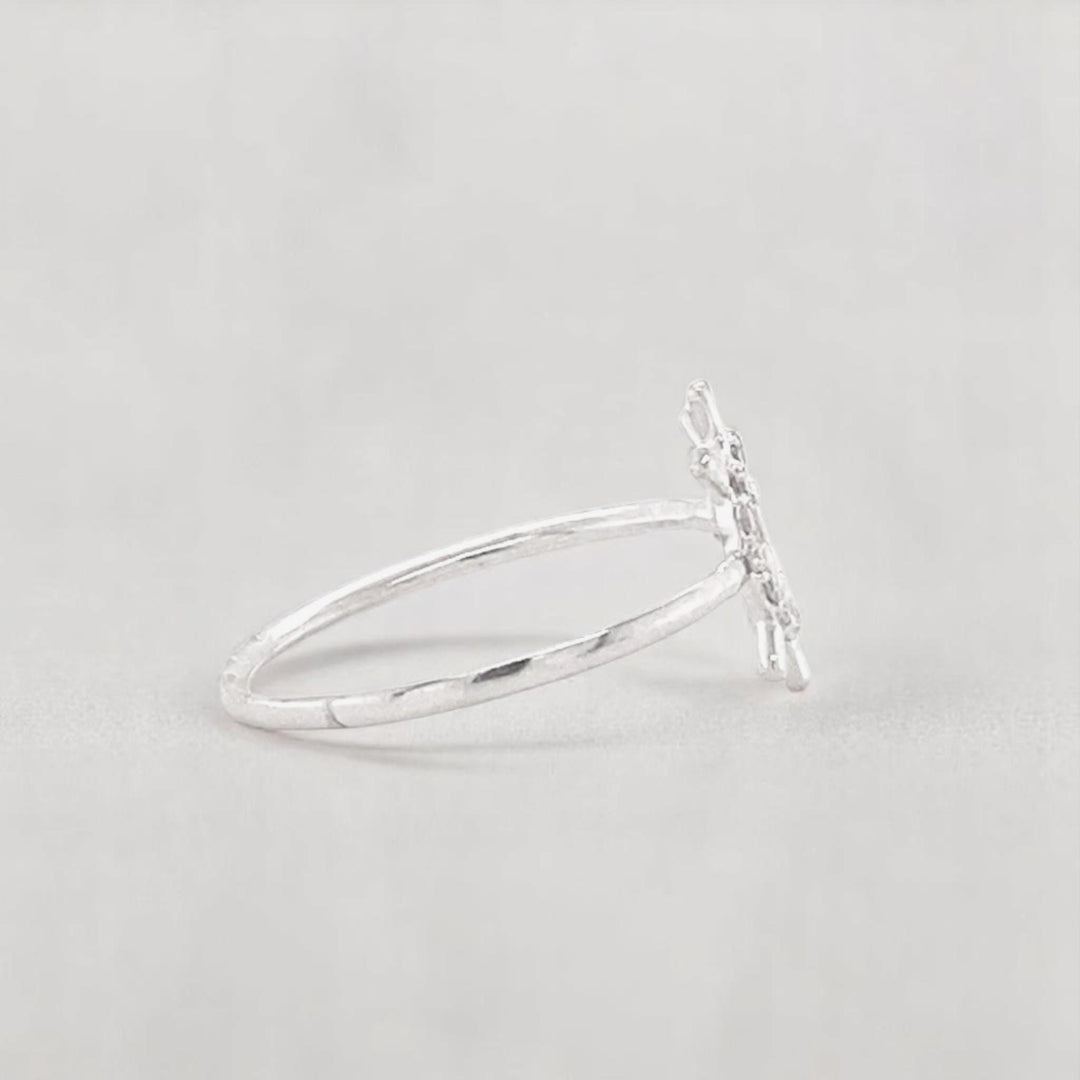 Anchor Wheel Diamond Ring, 14k Solid Gold, Natural Diamonds, Everyday Stackable Jewelry, Ready To Ship, Women&#39;s Day Gift