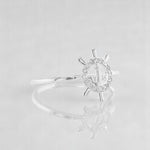 Load image into Gallery viewer, Anchor Wheel Diamond Ring, 14k Solid Gold, Natural Diamonds, Everyday Stackable Jewelry, Ready To Ship, Women&#39;s Day Gift
