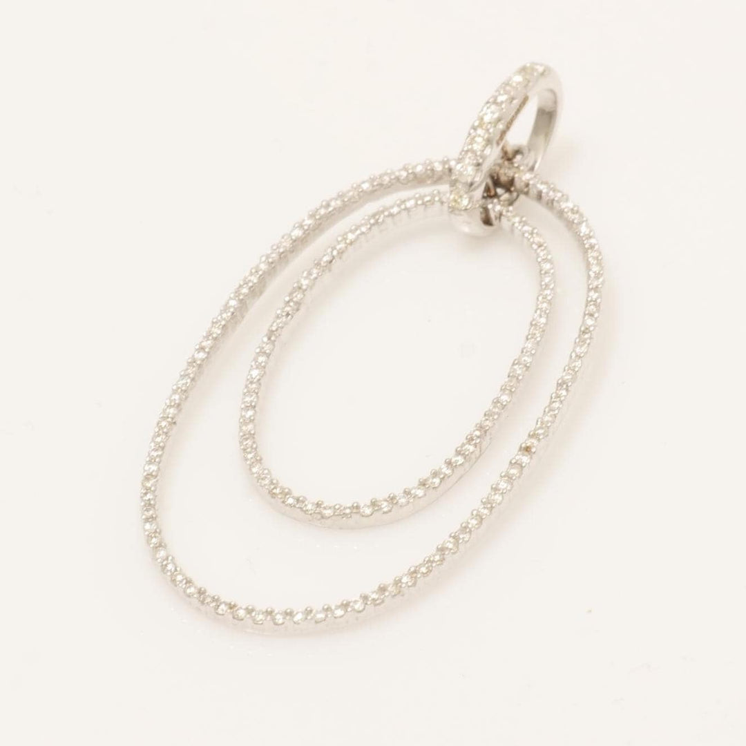 Oval Diamond Pendant, 14k Solid Gold, Natural Diamonds, Layering Loop Necklace, Everyday Necklace, Minimalistic Pendant, Unity Pendant